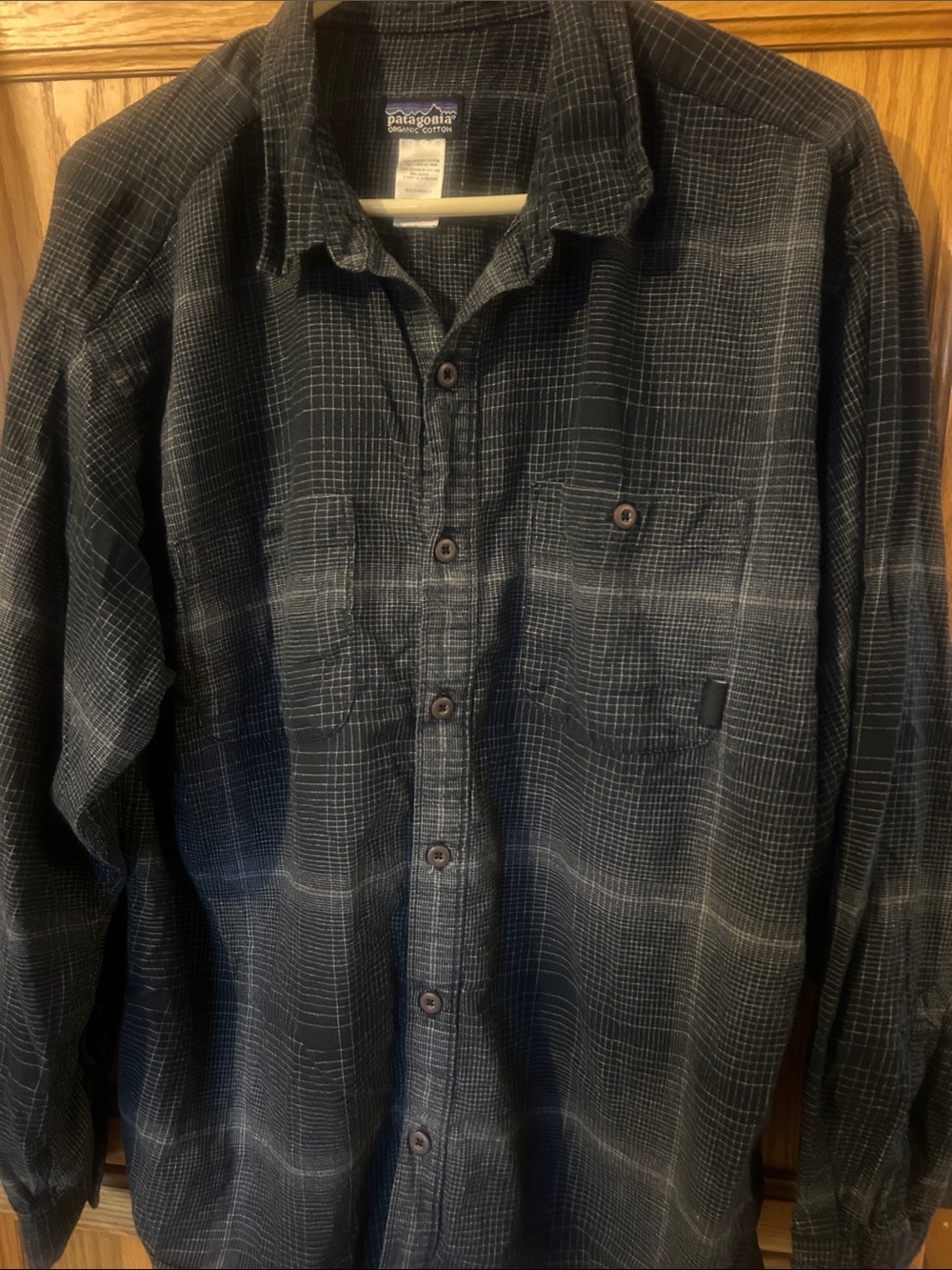 Patagonia Dark Gray Plaid Button-Up Shirt